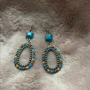 Elegant Silver and Turquoise Earrings